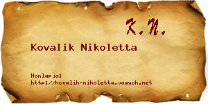 Kovalik Nikoletta névjegykártya
